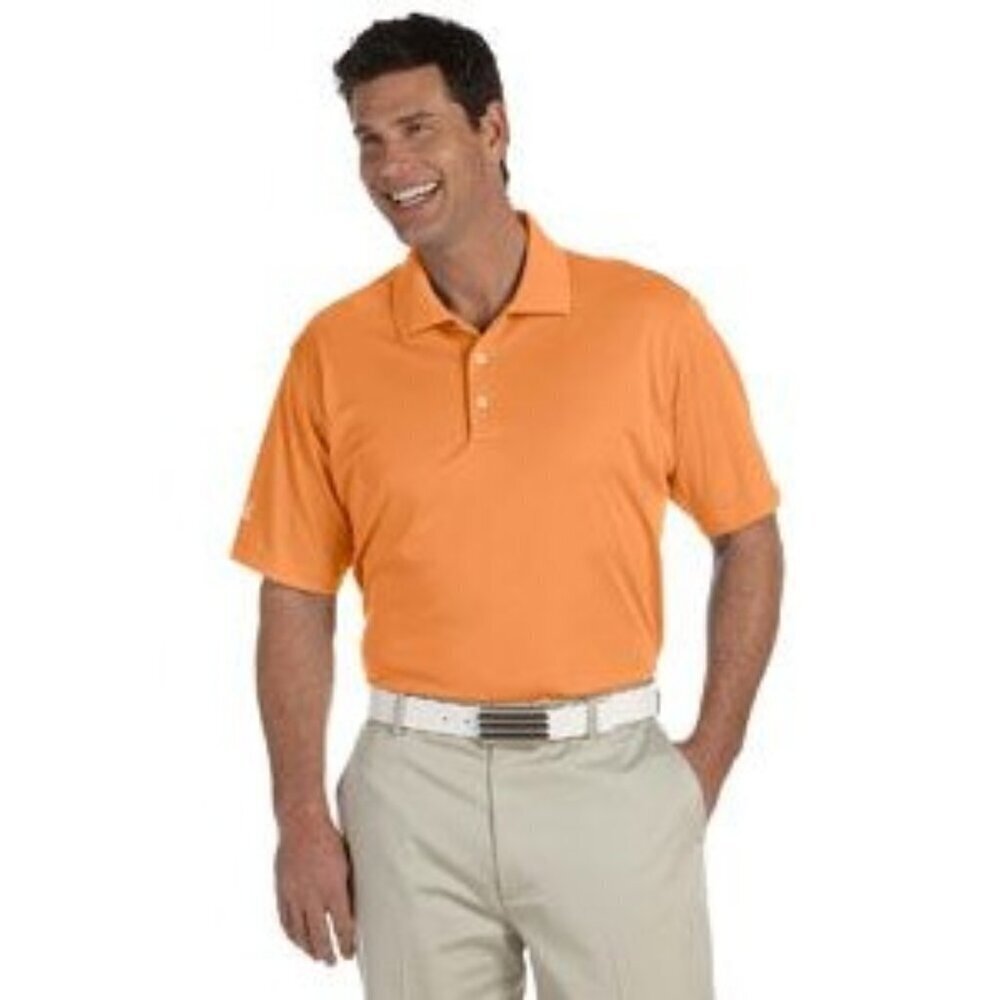 Adidas Golf Mens Climalite Orange Polo Shirt Short Sleeve Collared NEW Small